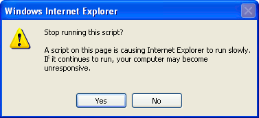 internet explorer javascript script message